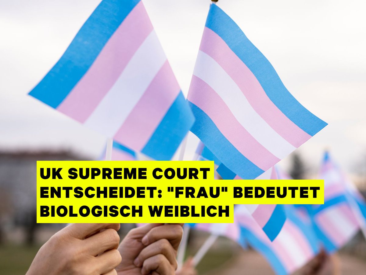 PRIDR_'s tweet photo. 🚨 Breaking News 🚨 Für #trans #Frauen ist dieser richterliche Spruch ein herber Schlag ins Gesicht. #UK Supreme Court entscheidet: "Frau" bedeutet biologisch #weiblich! Der Supreme Court des Vereinigten Königreichs hat jetzt ein Urteil gefällt, das für mächtig Wirbel sorgt. 👇 https://t.co/b66v3JU9S7