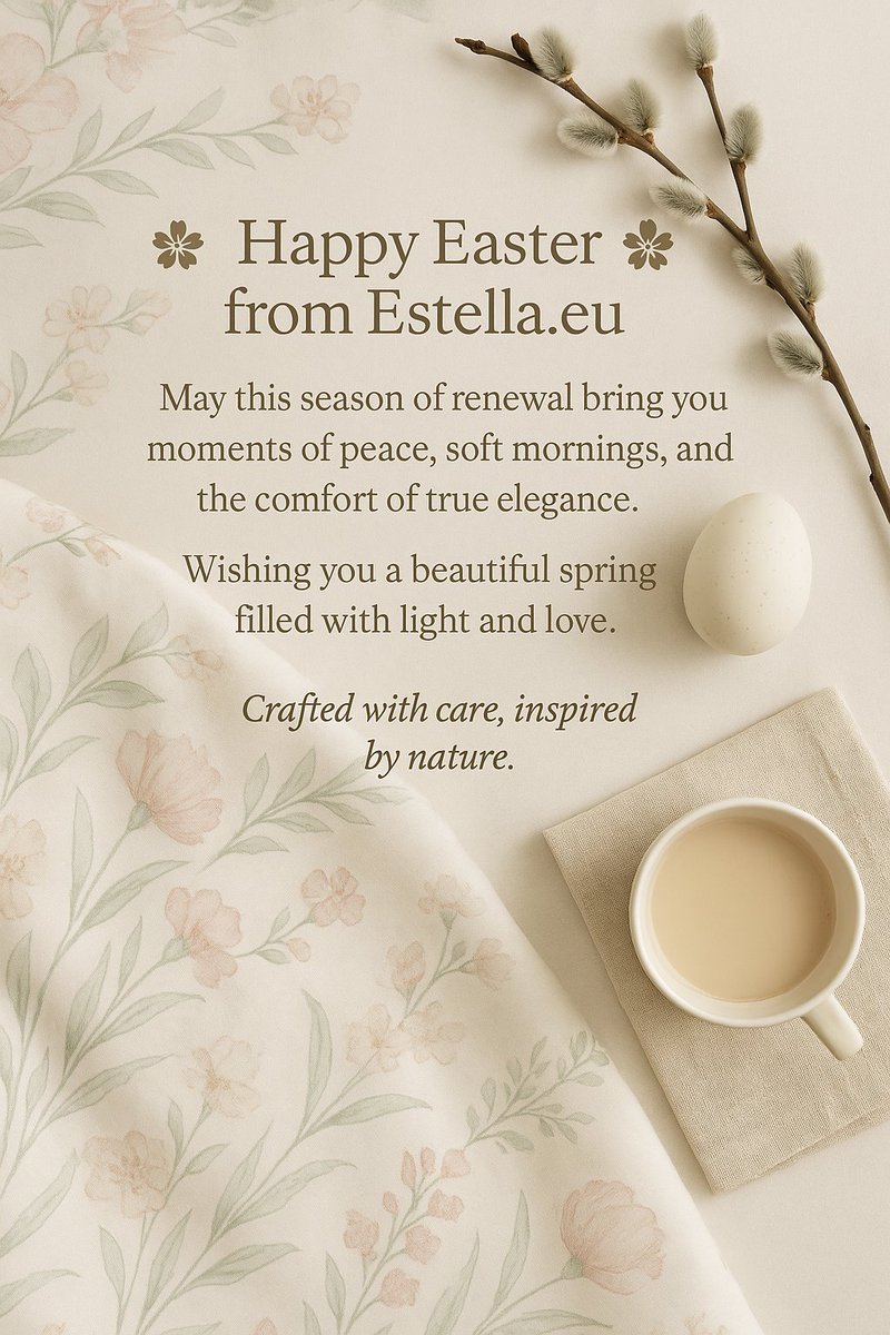 EstellaPoland's tweet image. Soft mornings, blooming details, and the quiet joy of spring.
Wishing you a peaceful and beautiful Easter season 🌸 estella.eu

#EasterWithEstella #SpringElegance #LuxuryBedding
#EasterDecor #BohoMinimalism #SlowLiving #HomeInspiration #SpringVibes #Estella