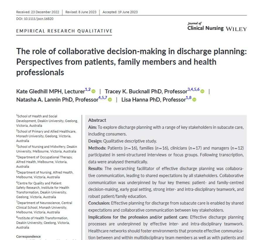 Always great to hear when our articles receive "Top Viewed Article" for a journal.
#Congratulations  <a href="/kate_gledhillOT/">kate gledhill</a> 
<a href="/Monash_FMNHS/">Monash Medicine, Nursing and Health Sciences</a> <a href="/AlfredHealth/">The Alfred</a> 

Read it here onlinelibrary.wiley.com/doi/full/10.11…  
#TopViewedArticle <a href="/wileyinresearch/">Wiley in research</a>