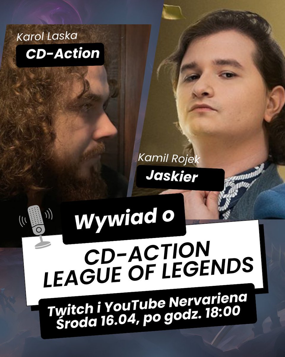 Prace nad 𝐂𝐃-𝐀𝐜𝐭𝐢𝐨𝐧 𝐋𝐞𝐚𝐠𝐮𝐞 𝐨𝐟 𝐋𝐞𝐠𝐞𝐧𝐝𝐬 idą pełną parą! 💪

Już dzisiaj dowiecie się nieco więcej o powstawaniu magazynu. Po godzinie 18:00 na kanałach Twitch oraz YouTube <a href="/Nervarieno/">Nervarien</a> obejrzycie rozmowę Kamila „Jaskra" Rojka (<a href="/JaskierBB/">Kamil Rojek</a>)  z Karolem Laską