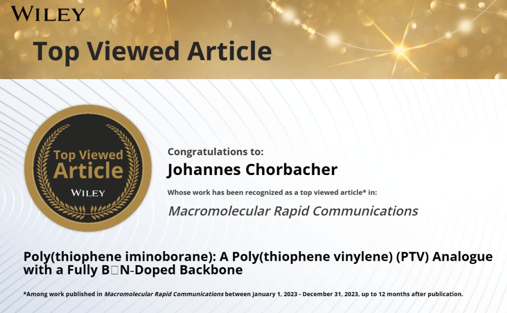 Johannes_Chb's tweet image. I'm thrilled that my first publication ever is one of the most viewed in 2023 @WileySTEM. Thanks for the lovely surprise. #TopViewedArticle
doi.org/10.1002/marc.2…