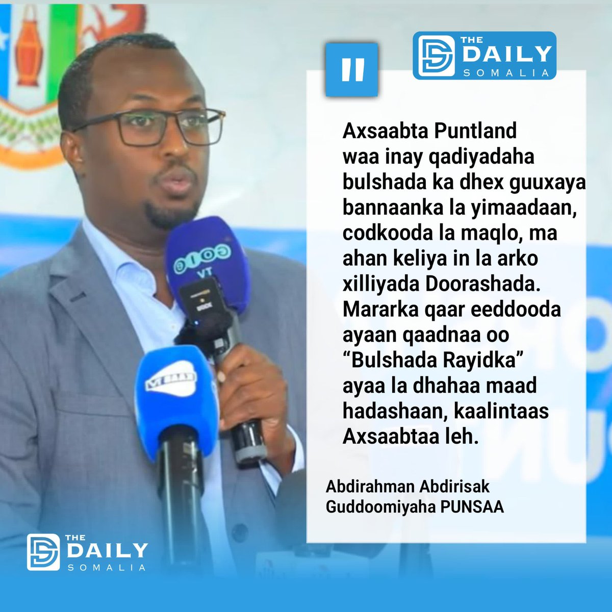 Political parties in Puntland must play a more active role in addressing public concerns beyond election periods, <a href="/Punsaa_PL/">Puntland Non-State Actors Association (PUNSAA)</a> Chairman <a href="/Abdirahmansom/">Abdirahman Abdirisak</a> has said.