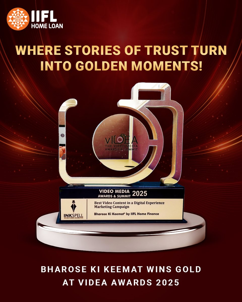 We are thrilled to share that our “Bharose Ki Keemat” campaign has won Gold at the vIDEA Awards &amp; Summit 2025 for Best Video Content in a Digital Experience Marketing Campaign.
This honour is more than an award, it’s a reflection of the unwavering trust our customers place in us