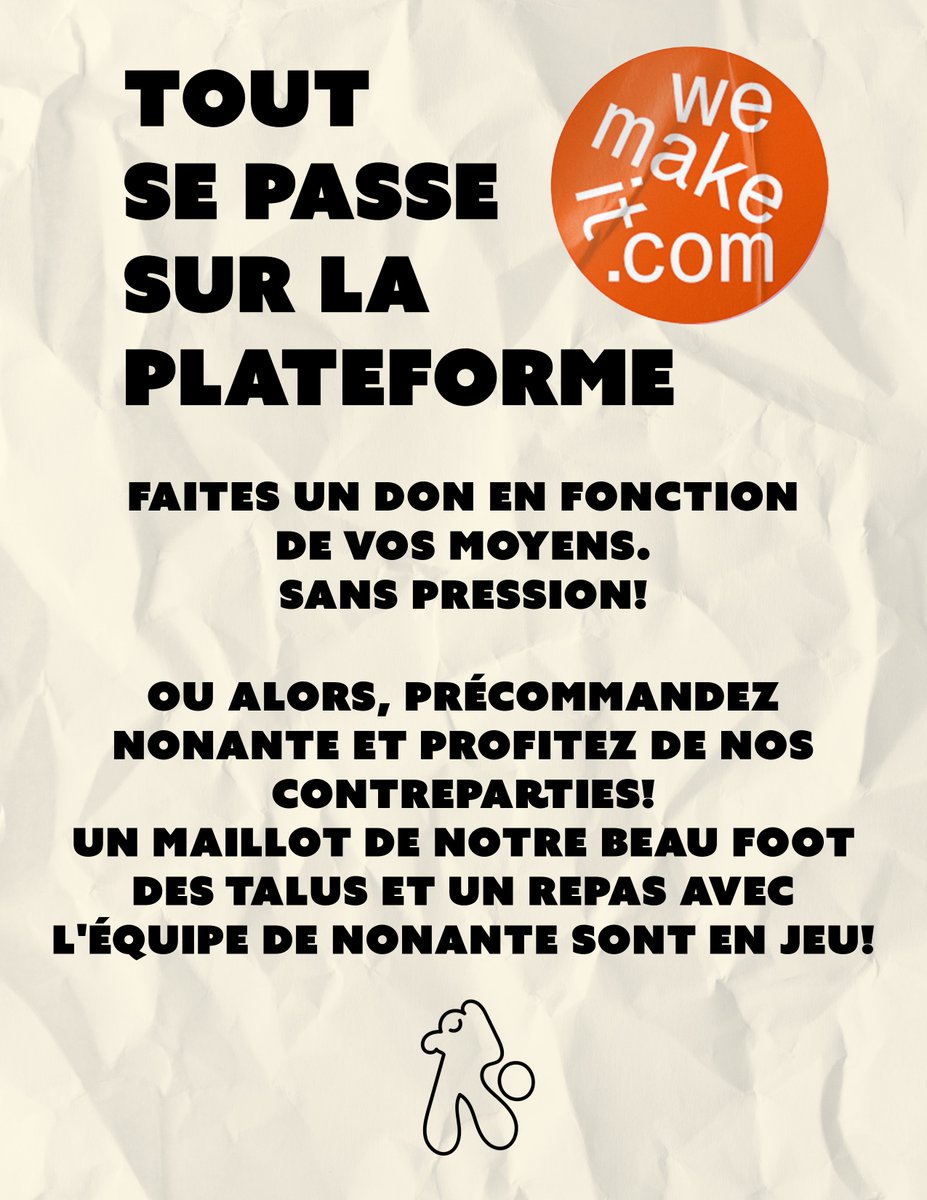 Le crowdfunding pour financer l’impression du numéro #0 est lancé! (🔗dans le prochain tweet)

En précommandant, vous recevrez le magazine avant tout le monde et nous permettrez d'en imprimer davantage. Faites en fonction de vos moyens. Et relayez! 

Nonante mercis! 🙌