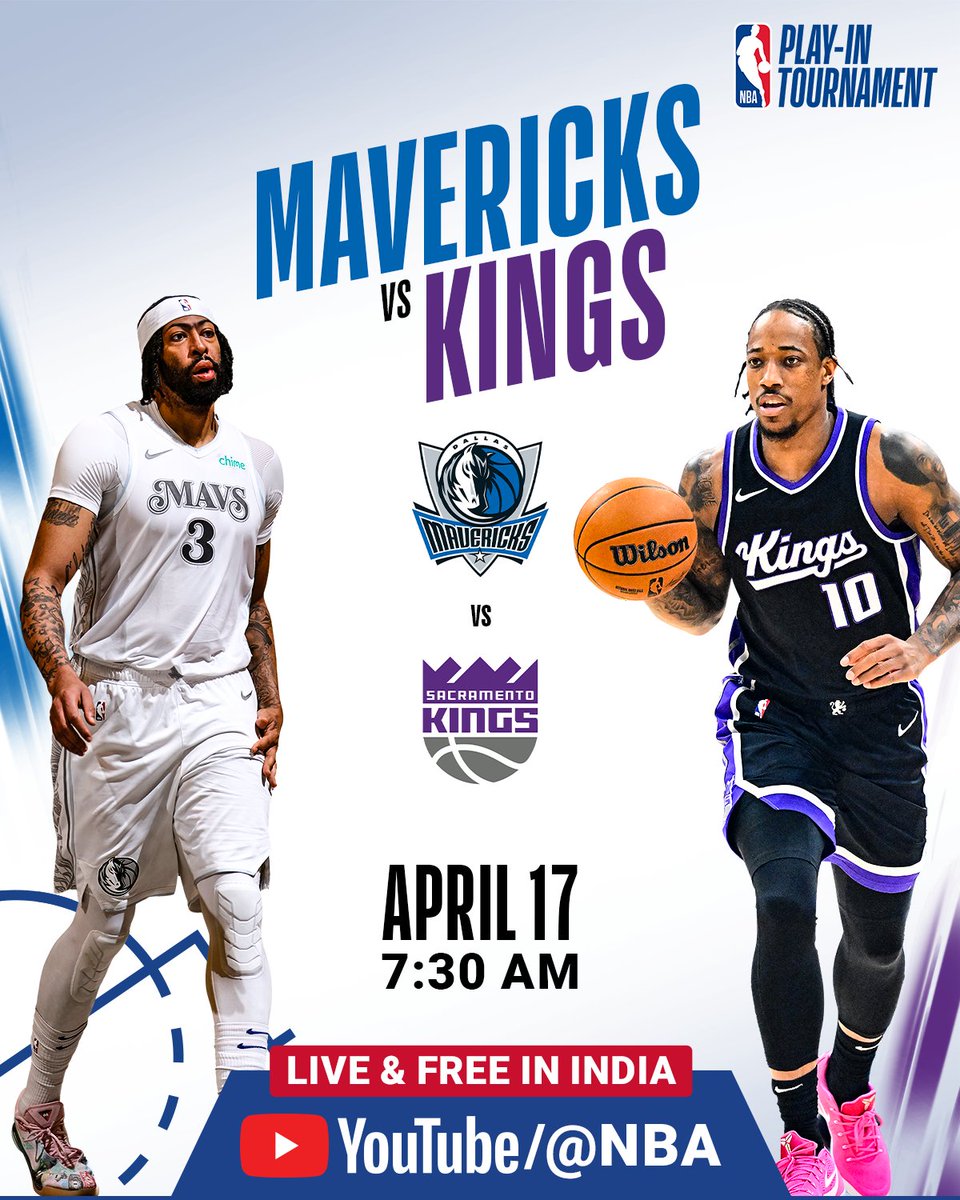 NBAIndia's tweet image. 𝐓𝐢𝐦𝐞 𝐭𝐨 𝐦𝐚𝐤𝐞 𝐢𝐭 𝐜𝐨𝐮𝐧𝐭! DAL 🆚 SAC, LIVE &amp;amp; FREE IN INDIA on YouTube/NBA. ⚔️

Click on the link below to stream this Western Conference #PlayInTournament fixture, tomorrow at 7:30 AM. 📱

youtube.com/watch?v=beag6l…

#WinToGetIn