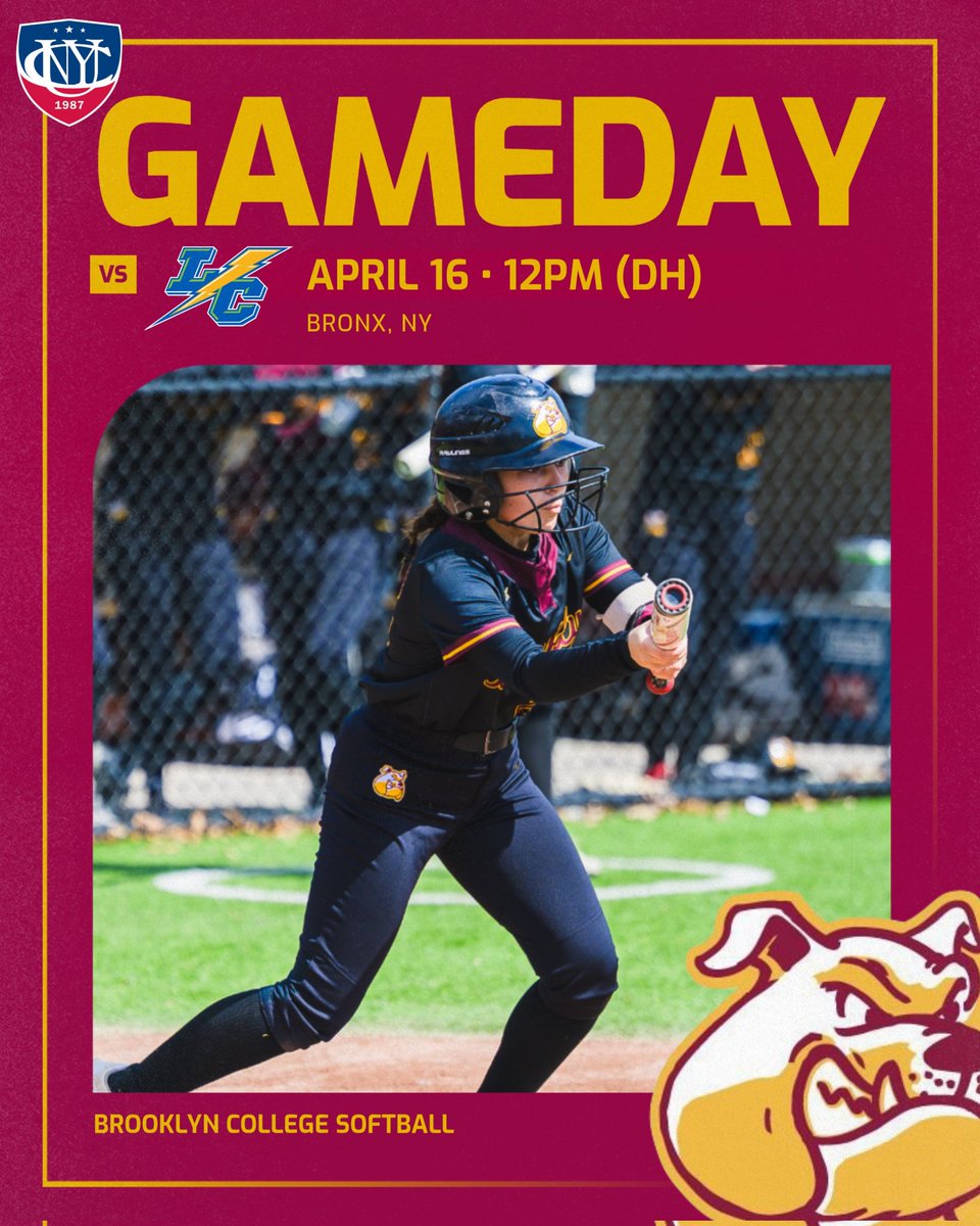BC Athletics (@bklyn_bulldogs) on Twitter photo #Gameday | 🥎
@brooklyncollegesoftball is on the road for a BIG @cunyac twin bill today!🐶👐
🆚 <a href="/lehmanathletics/">lehmanathletics</a>
⌚12pm/2pm
📍 Bronx, NY
📺brooklyncollegeathletics.com/coverage
#PlayLikeaBulldog #cunyacsb #Gameday | 🥎
@brooklyncollegesoftball is on the road for a BIG @cunyac twin bill today!🐶👐
🆚 <a href="/lehmanathletics/">lehmanathletics</a>
⌚12pm/2pm
📍 Bronx, NY
📺brooklyncollegeathletics.com/coverage
#PlayLikeaBulldog #cunyacsb