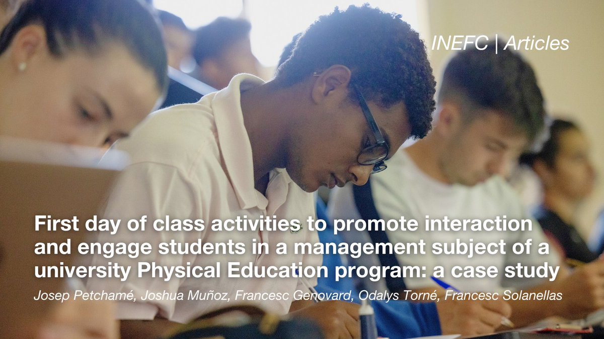 Inefc (@inefcat) on Twitter photo 🗞️ ARTICLES | "First day of class activities to promote interaction and engage students in a management subject of a university Physical (...)"
📚 Retos
🖋 J. Petchamé, <a href="/joshua_munozv/">Joshua Muñoz</a>, F. Genovard, O. Torné, F. Solanellas
ℹ️ recyt.fecyt.es/index.php/reto…
#SomINEFC #RecercaINEFC 🗞️ ARTICLES | "First day of class activities to promote interaction and engage students in a management subject of a university Physical (...)"
📚 Retos
🖋 J. Petchamé, <a href="/joshua_munozv/">Joshua Muñoz</a>, F. Genovard, O. Torné, F. Solanellas
ℹ️ recyt.fecyt.es/index.php/reto…
#SomINEFC #RecercaINEFC