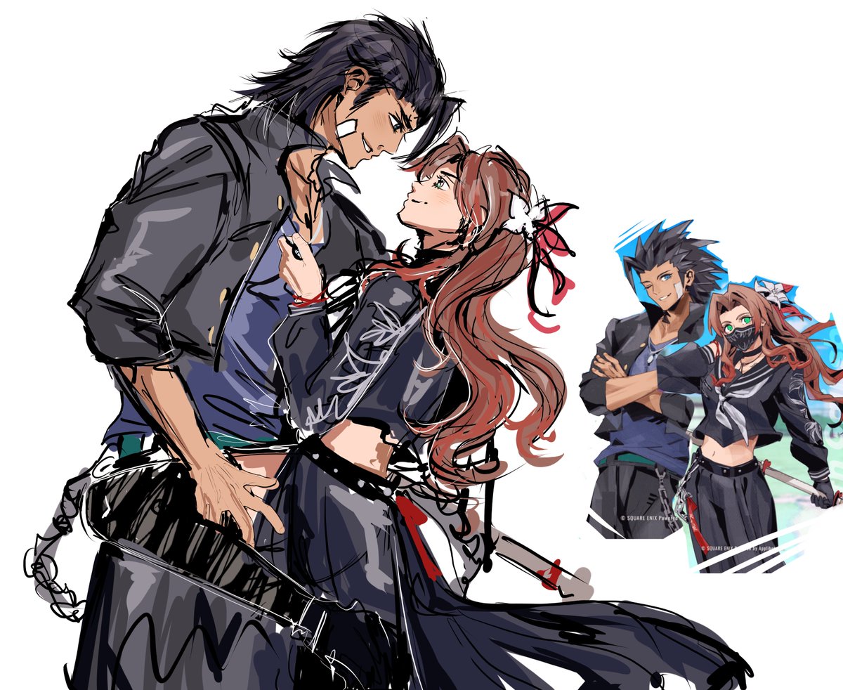 sketching that one hot rivalry couple #zerith #ff7ec