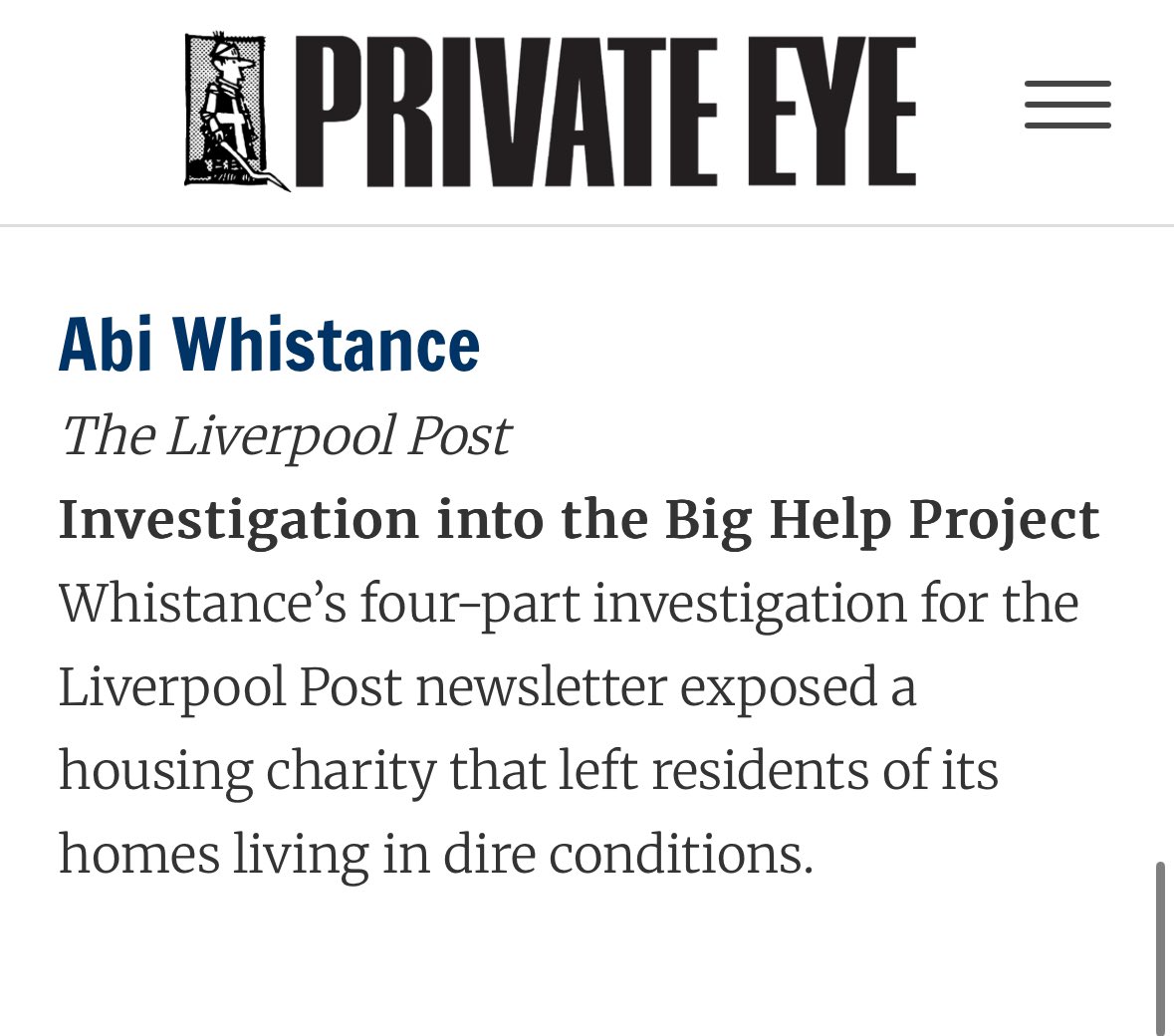 Andrew Kersley (@andrewkersley) on Twitter photo So so proud of my colleagues <a href="/abi_whist/">Abi Whistance</a> and <a href="/jackdulhanty/">Jack Dulhanty</a> who have both been longlisted for the <a href="/PrivateEyeNews/">Private Eye Magazine</a> Paul Foot Award!!!
Two of the best investigative reporters in the country right now. So so proud of my colleagues <a href="/abi_whist/">Abi Whistance</a> and <a href="/jackdulhanty/">Jack Dulhanty</a> who have both been longlisted for the <a href="/PrivateEyeNews/">Private Eye Magazine</a> Paul Foot Award!!!
Two of the best investigative reporters in the country right now.
