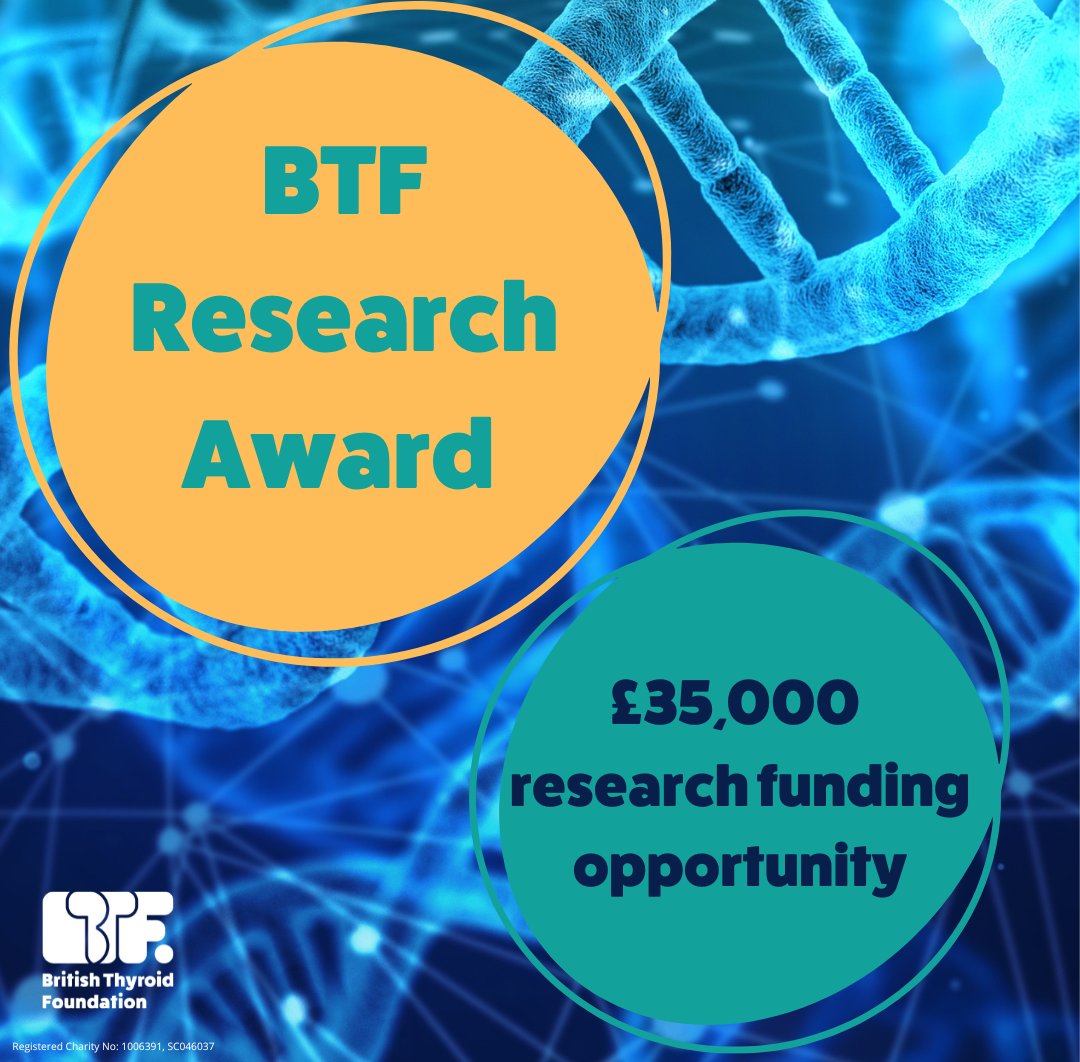 BTF Thyroid (@britishthyroid) on Twitter photo 📢 Funding opportunity for researchers
Applications to our BTF Research Award 2025 are now open! Apply before 31 May
btf-thyroid.org/btf-research-a…
#thyroid #ThyroidResearch <a href="/Soc_Endo/">Society for Endo</a> <a href="/youngdiabendo/">Young Diabetologists and Endocrinologists’ Forum</a> <a href="/ThyroidBritish/">BritishThyroidAssociation</a> <a href="/MartinRead4/">Martin Read</a> <a href="/SfE_thyronet/">SfE_thyronet</a> <a href="/simonhspearce/">Simon H Pearce</a> <a href="/BAETS_UK/">British Association of Endocrine&Thyroid Surgeons</a> <a href="/BritSPED/">BSPED</a> 📢 Funding opportunity for researchers
Applications to our BTF Research Award 2025 are now open! Apply before 31 May
btf-thyroid.org/btf-research-a…
#thyroid #ThyroidResearch <a href="/Soc_Endo/">Society for Endo</a> <a href="/youngdiabendo/">Young Diabetologists and Endocrinologists’ Forum</a> <a href="/ThyroidBritish/">BritishThyroidAssociation</a> <a href="/MartinRead4/">Martin Read</a> <a href="/SfE_thyronet/">SfE_thyronet</a> <a href="/simonhspearce/">Simon H Pearce</a> <a href="/BAETS_UK/">British Association of Endocrine&Thyroid Surgeons</a> <a href="/BritSPED/">BSPED</a>