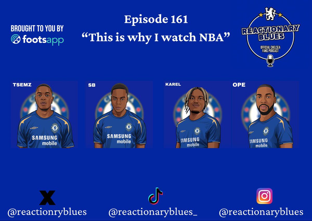 reactionryblues's tweet photo. This episode is brought to you by @thefootsapp
🚨NEW #RbPod 🚨
#161:” This is why I watch NBA”
🎙️-@ope_alabi,@_tsemz,@_sbgrind and @karelprince_
🗣️Chelsea fumble vs Ipswich🤦🏾♂️
🗣️Crumbling top 4 hopes
🗣️Fulham preview
🎧: https://t.co/HN1sFDCAUP
🍏: https://t.co/HsW4PhRcFD https://t.co/CsQgg50Jyu