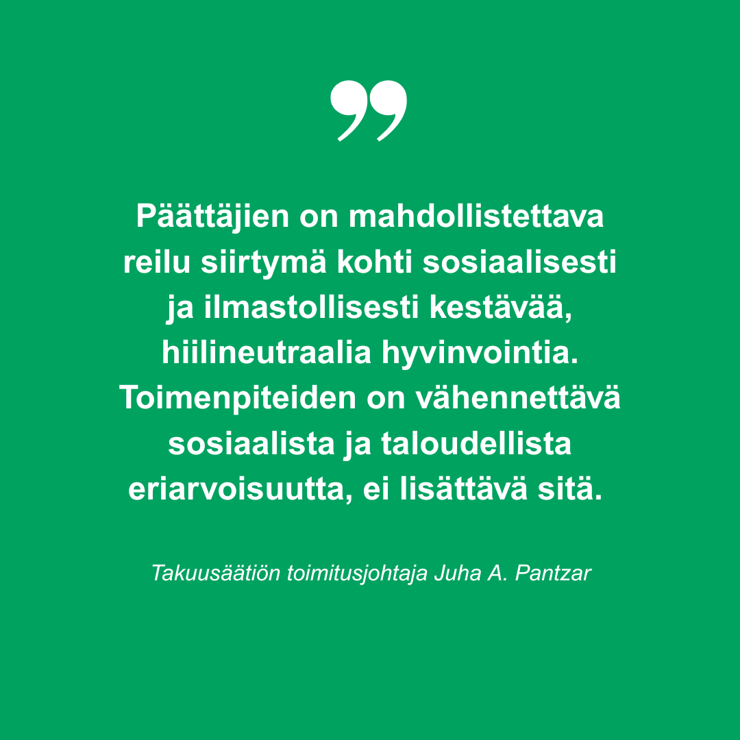 Takuusäätiö vaatii yhdessä muiden järjestöjen kanssa hallitusta pitämään kiinni ilmastolain tavoitteesta, jonka mukaan Suomi on hiilineutraali viimeistään vuonna 2035. 🔗takuusaatio.fi/julkaisu/kanna…