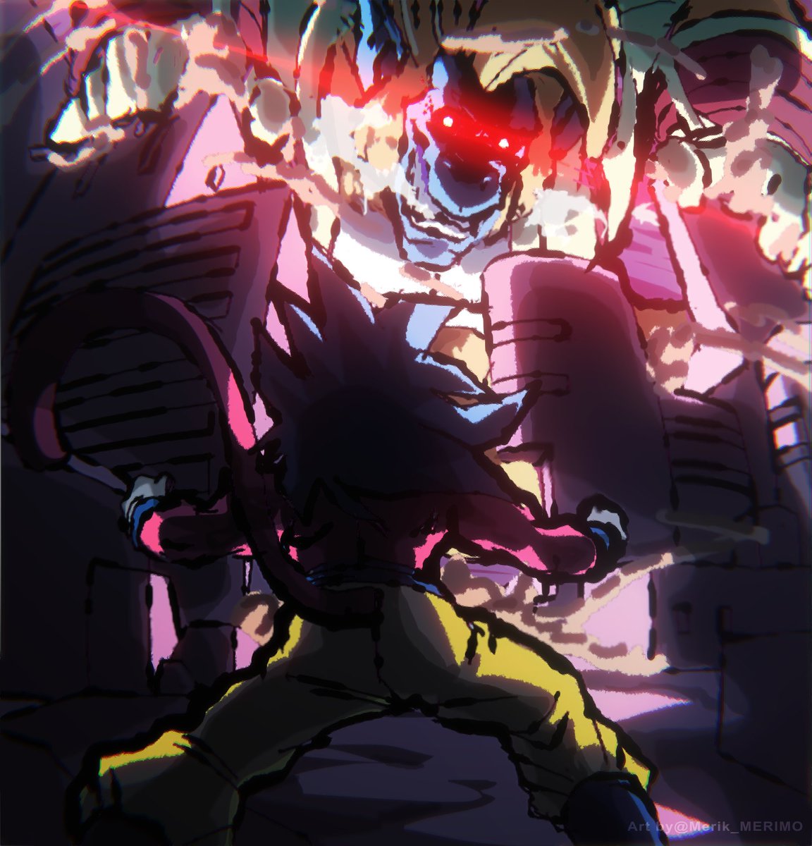 Merik_MERIMO's tweet photo. "there you are you saiyan wretch!!" #Goku 
i wanted to try something out of my comfort zone https://t.co/3WgdxYSypP