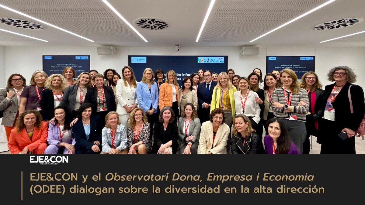AsocEyC's tweet photo. 📌 ¿Diversidad real en alta dirección? En nuestro evento con #ODEE analizamos los retos: solo 23% de cargos directivos y 16% CEOs son mujeres en Cataluña. Lee nuestro blog 👉https://t.co/cL1JPrSxlv
#EJECON #Diversidad #Igualdad https://t.co/sdcNaV3IB3