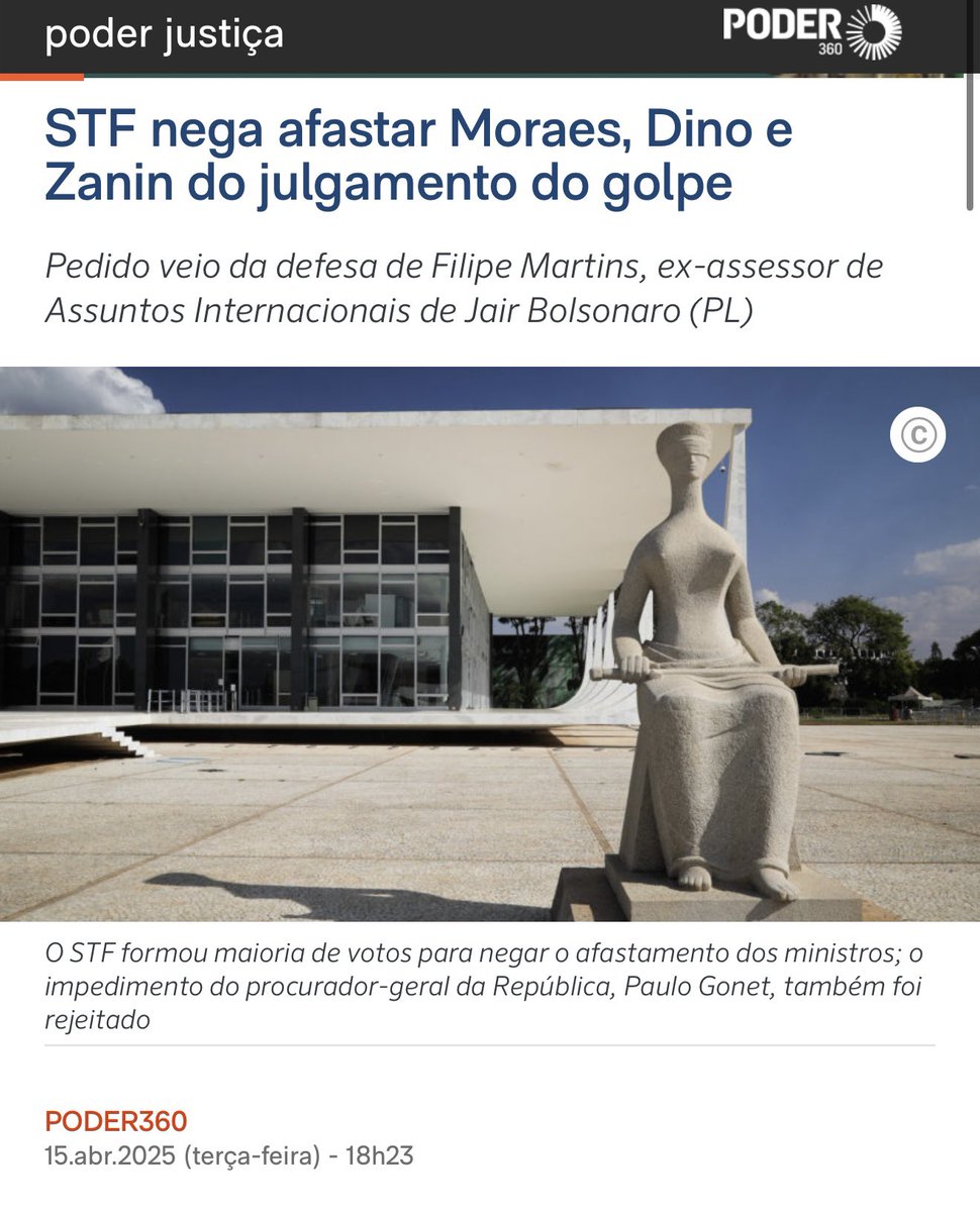 marsiglia_andre's tweet photo. 🚨Eu tenho insistido que a aparente divergência de Fux não é maior que seu receio de expor o STF. Essa votação mostra o apoio geral dos ministros a toda e qualquer coisa feita no julgamento do golpe. Se aceitam Moraes como juiz e vítima, o resto é detalhe. https://t.co/tJYIAhsenb