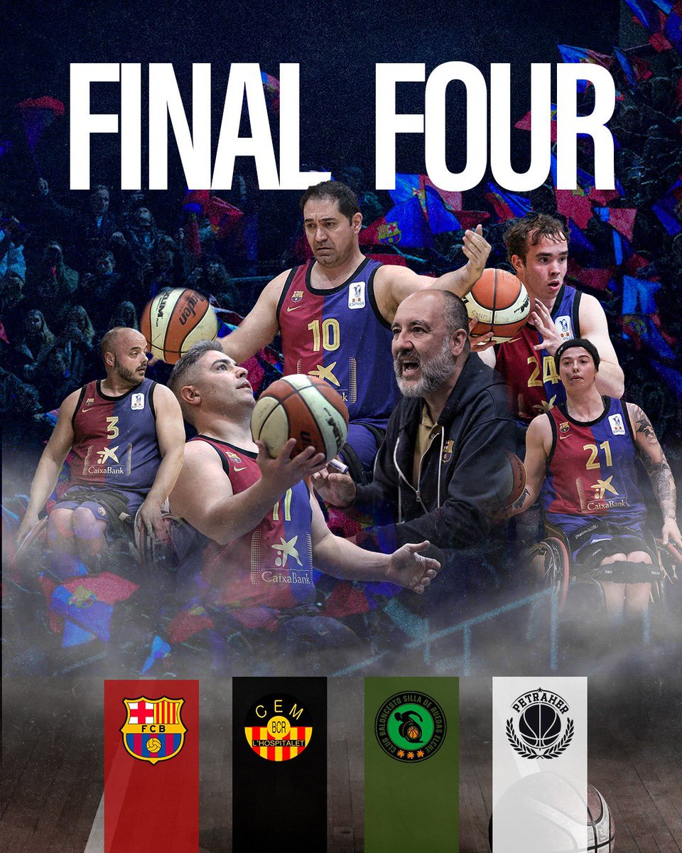 FCBCadiraderodes 🏀♿️ (@fcbcadirarodes) on Twitter photo 💥 FINAL FOUR 💥
👀 Després de l’espera, ja tenim dates i ubicació d’ón es celebrarà la F4‼️
🗓️ Dissabte 26:
⏰ 17.00h
🆚 <a href="/FCBCadiraRodes/">FCBCadiraderodes 🏀♿️</a> - CEM Hospitalet
⏰ 19.00h
🆚 CBSR Elche - MIARCO Petraher
Ubicació:
📍Pavelló Nou Moles // València
🔵🔴 Ara mès que mai, Força Barça!! 💥 FINAL FOUR 💥
👀 Després de l’espera, ja tenim dates i ubicació d’ón es celebrarà la F4‼️
🗓️ Dissabte 26:
⏰ 17.00h
🆚 <a href="/FCBCadiraRodes/">FCBCadiraderodes 🏀♿️</a> - CEM Hospitalet
⏰ 19.00h
🆚 CBSR Elche - MIARCO Petraher
Ubicació:
📍Pavelló Nou Moles // València
🔵🔴 Ara mès que mai, Força Barça!!