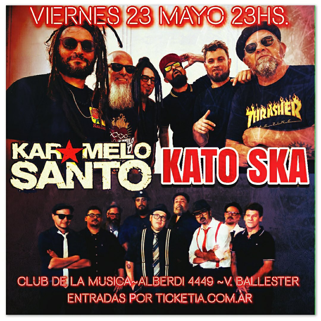 Karamelo Santo (@karamelosantook) on Twitter photo KARAMELO SANTO -
📆 Viernes 23 de Mayo
⏰️ 23.00 hs.
📍<a href="/clubdelamusica/">club de la musica</a>
Alberdi 4449 (Villa Ballester)
Entradas @ticketia.ar en el siguiente link
ticketia.com.ar/event/karamelo…
Los esperamos!! KARAMELO SANTO -
📆 Viernes 23 de Mayo
⏰️ 23.00 hs.
📍<a href="/clubdelamusica/">club de la musica</a>
Alberdi 4449 (Villa Ballester)
Entradas @ticketia.ar en el siguiente link
ticketia.com.ar/event/karamelo…
Los esperamos!!