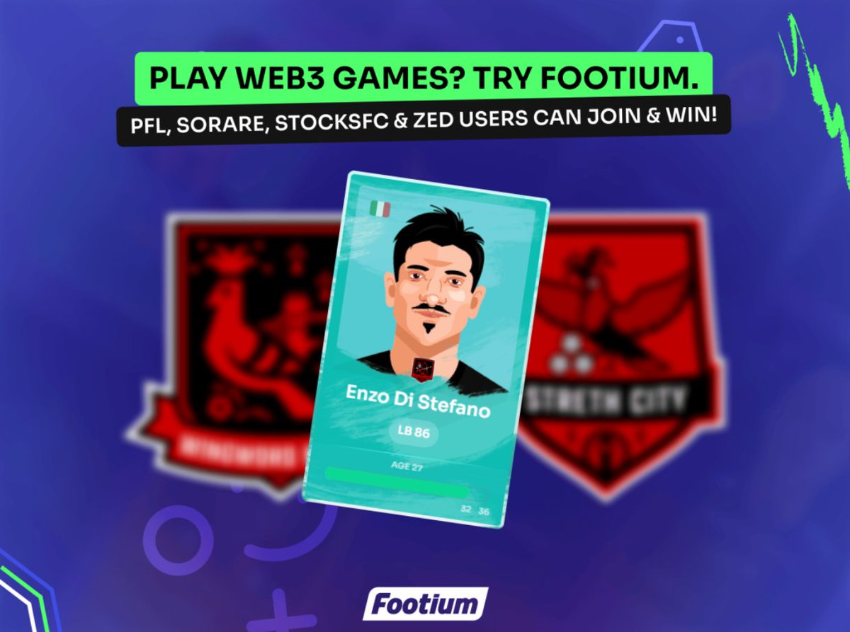 Ready4BullRun's tweet image. 📢 Season 7 of @Footium is almost here &amp;amp; the New User Campaign is LIVE! 🏆

If you’re into #Sorare, #ZedRun, #StocksFC or #PFL - this is your shot to build &amp;amp; own your own football club on-chain! ⚽🧱

Buy your club before April 30th to enter the New Joiner Prize Draw 🎁 ✨ Use me…