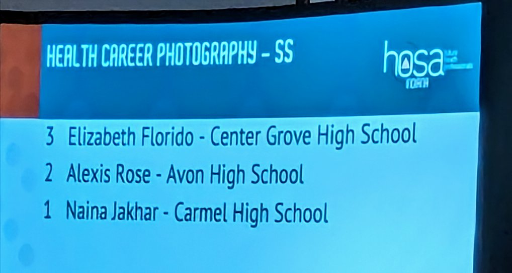 Congratulations Lexi Rose!
State Runner-up Health Career Photography