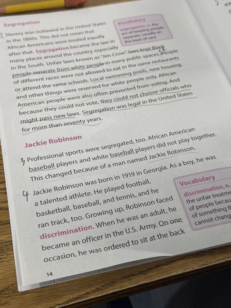 HistoryMatrs's tweet photo. Annotating is an essential skill helping students retain information for a lifetime. The 3rd grade students in Mrs. Albritton’s class are using the Bayou Bridges curriculum to add skills and knowledge to their toolbox to create an undeniable dynamic future! #HistoryMatters https://t.co/D6riGIaEXb