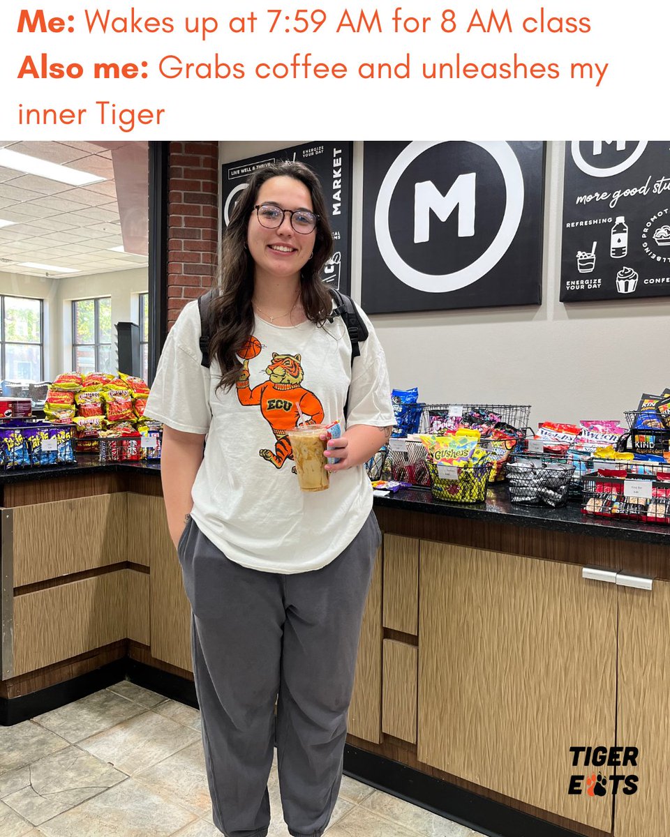 Pull up for some coffee in UC or School of Business. You know you need it. ☕️🐯
.
.
.
#coffee #chartwells #chartwellshighered #caffeine #snacks #food #universitylife #ecu #ecutigers #ecutigereats #gotigers