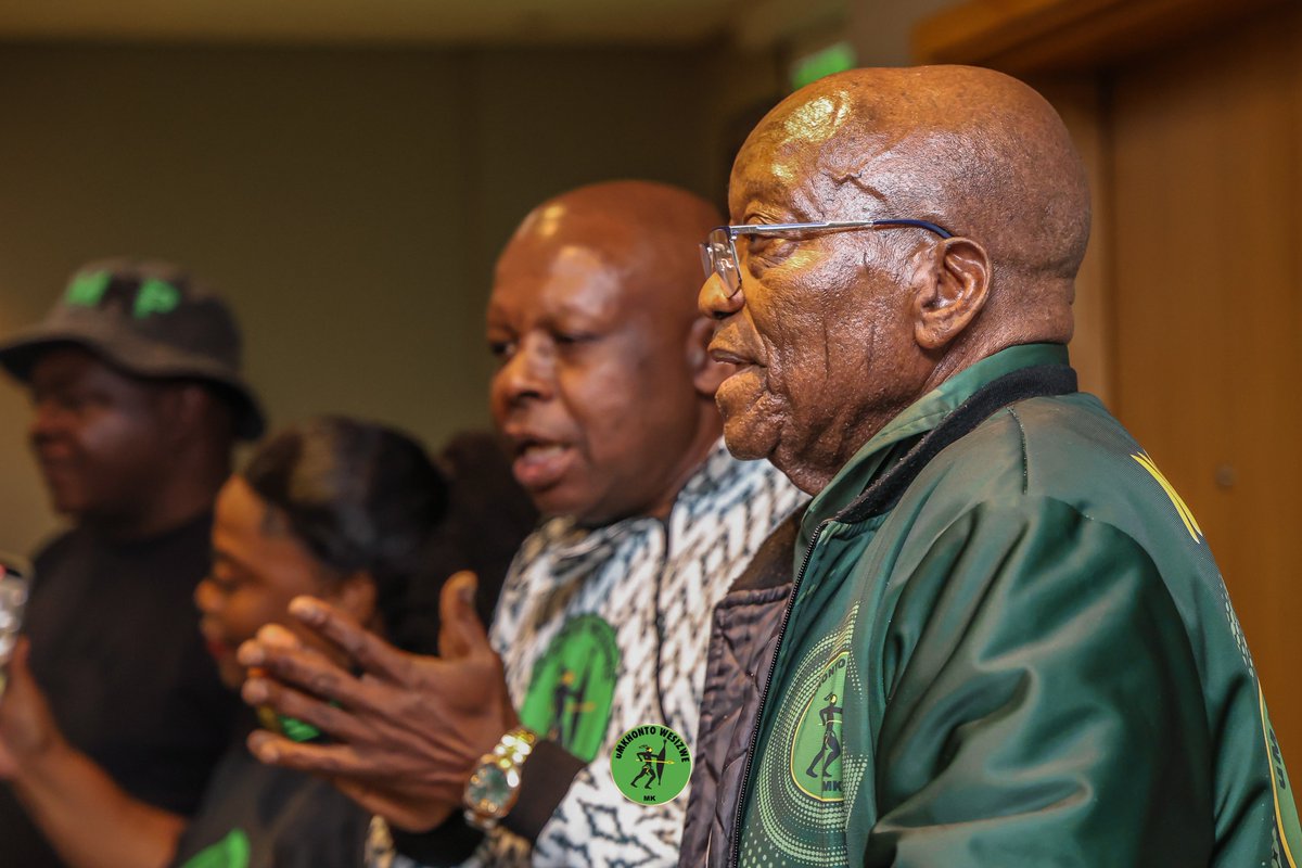 MKParliament's tweet photo. Today at a glance: Commander General H.E President Jacob Zuma led Day 2 of the uMkhonto weSizwe Party’s Members of Parliament’s Strategic Session. 

#GwazaMkhontoGwaza #LGE2026 #FightOrSubmit #VivaMK! #JikijelaMkhontoJikijela https://t.co/NTIzfnejR7