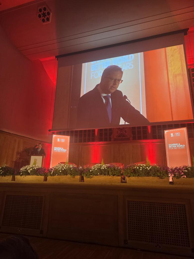 lawlessj's tweet photo. What an absolute honour and privilege to share the stage with the great peacemaker, Senator George J Mitchell and make a speech representing the Government at the Passing the Torch event in his honour at Queens University 
@DeptofFHed 
@QUBelfast 
@merrionstreet https://t.co/iJZfvtpPfo
