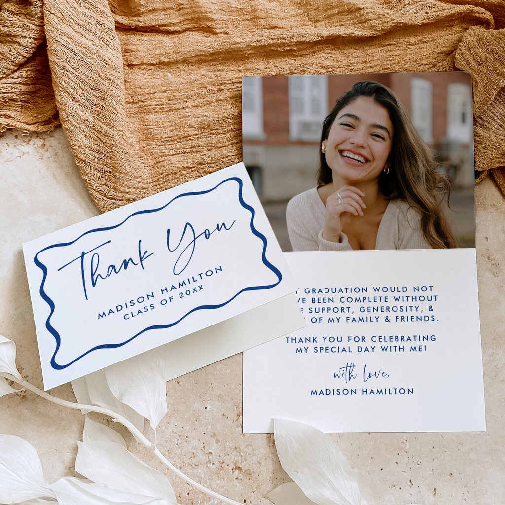 Say thanks in style with custom graduation thank you cards.