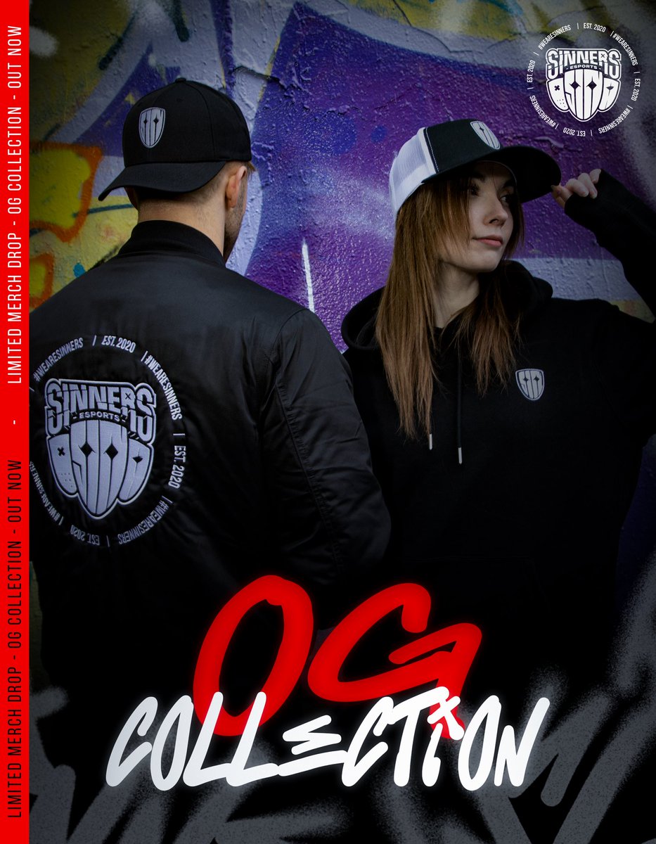 SINNERS_Esports's tweet photo. It’s time to finally feed the streets. 🗣️

Brand new Hoodie, Pullover, Bomber, Jacket, Coacher and 7 cap designs. 🔥

The limited 𝑶𝑮 𝑪𝒐𝒍𝒍𝒆𝒄𝒕𝒊𝒐𝒏 is out, preorder now on https://t.co/VibH1MyyRd 🛒

#SINNERS #OGCollection #NewMerch https://t.co/9pRorC2zob