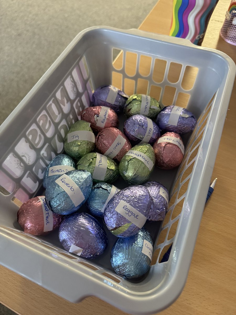 Easter School sessions today consisting of concept treasure hunts of course!! Well done to the N5 and Higher pupils who made it in for today’s sessions📚🎶