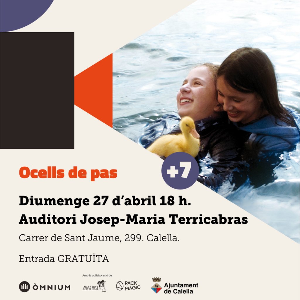 OmniumAltMar's tweet image. 🎬 CineXic a l'Alt Maresme
🦆“Ocells de pas” ens porta una història plena de tendresa, amistat i aventura
📍Malgrat de Mar: Diumenge 20 d’abril, a les 18 h, al Centre Cultural Malgrat de Mar.
📍Calella: Diumenge 27 d’abril, a les 18 h, a l’Auditori Josep-Maria Terricabras