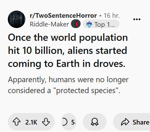 Bad 2 Sentence Horror tweet media