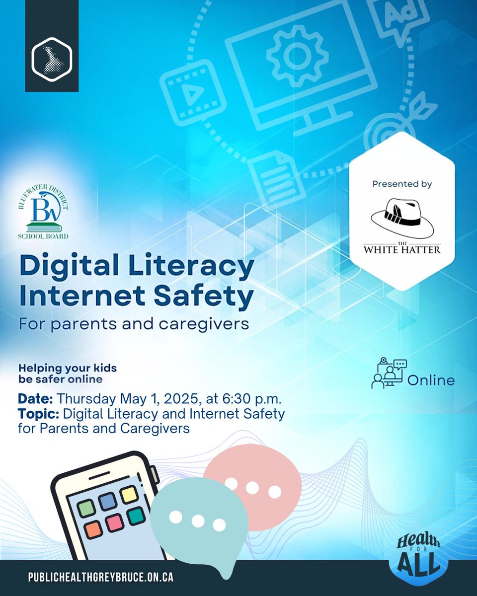 GBPublicHealth's tweet image. The Bluewater District School Board (BWDSB) is launching an awareness campaign for parents and caregivers to increase knowledge about #addictive behaviours among #youth. 

⌚Thursday May 1, 2025, at 6:30 p.m.

eventbrite.ca/e/grey-bruce-d…