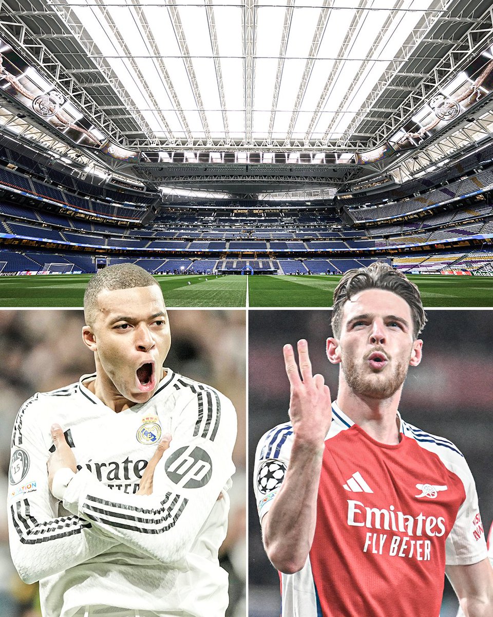 The roof of the Bernabéu is closed for Real Madrid's Champions League second-leg quarterfinal against Arsenal 👀

You already know the atmosphere is going to be electric 🍿