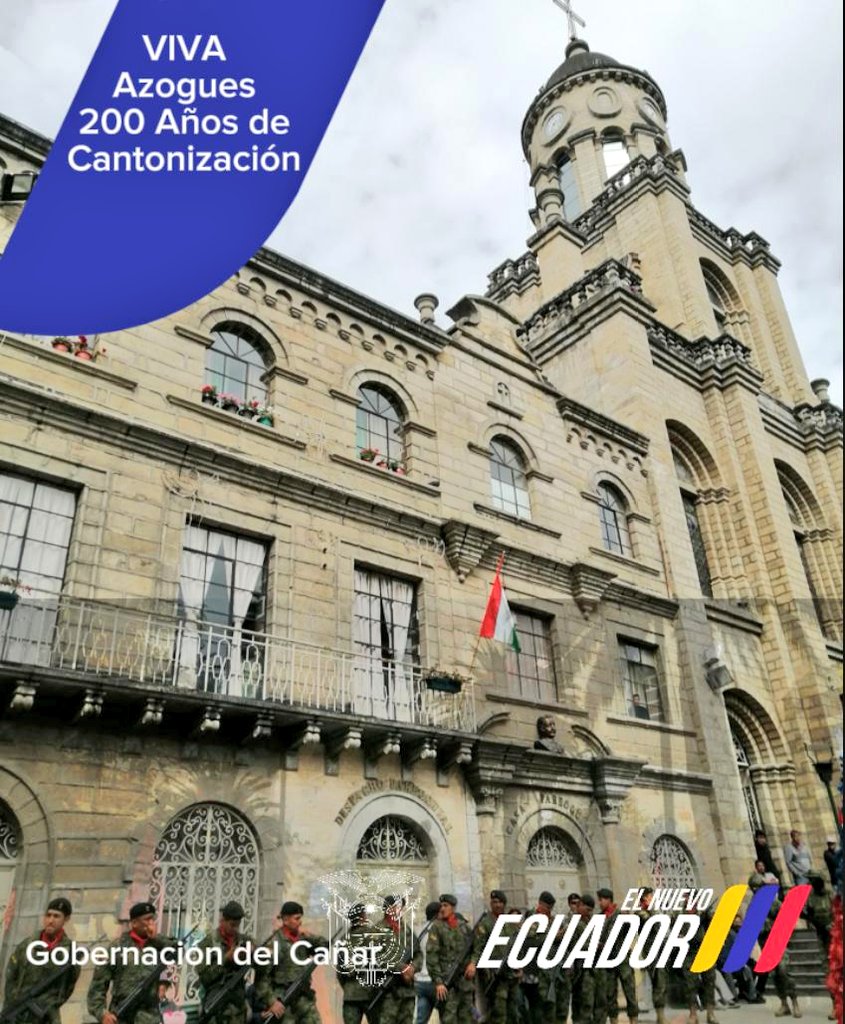 ¡Que viva Azogues en sus fiestas!

200 años de historia, cultura, lucha y progreso nos inspiran a rendir homenaje a este noble cantón, cuna de identidad cañari y motor del desarrollo de nuestra provincia. 

¡Feliz Bicentenario, Azogues querida!  <a href="/PatricioSa1959/">Patricio Sarmiento</a> <a href="/DanielNoboaOk/">Daniel Noboa Azin</a>