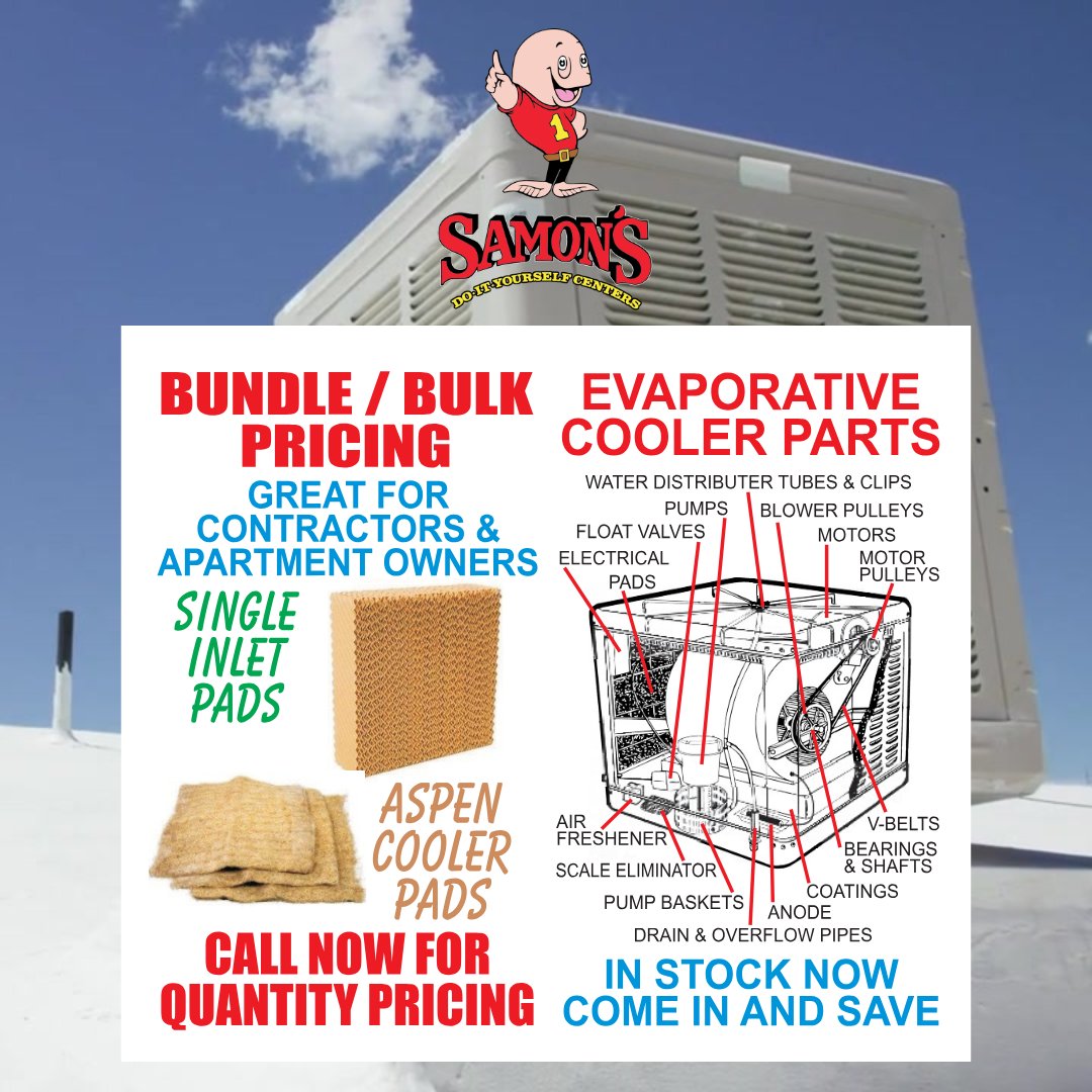 SamonsDIY's tweet image. Need pads? Motors? Cooler start-up kits?
🧊 We&apos;ve got ‘em all.
🛍️ Swing by Samon’s this week and grab what you need before the heat really hits!

#OneStopCoolerShop #SpringDIY #SamonsCoolGear #samonsdiy