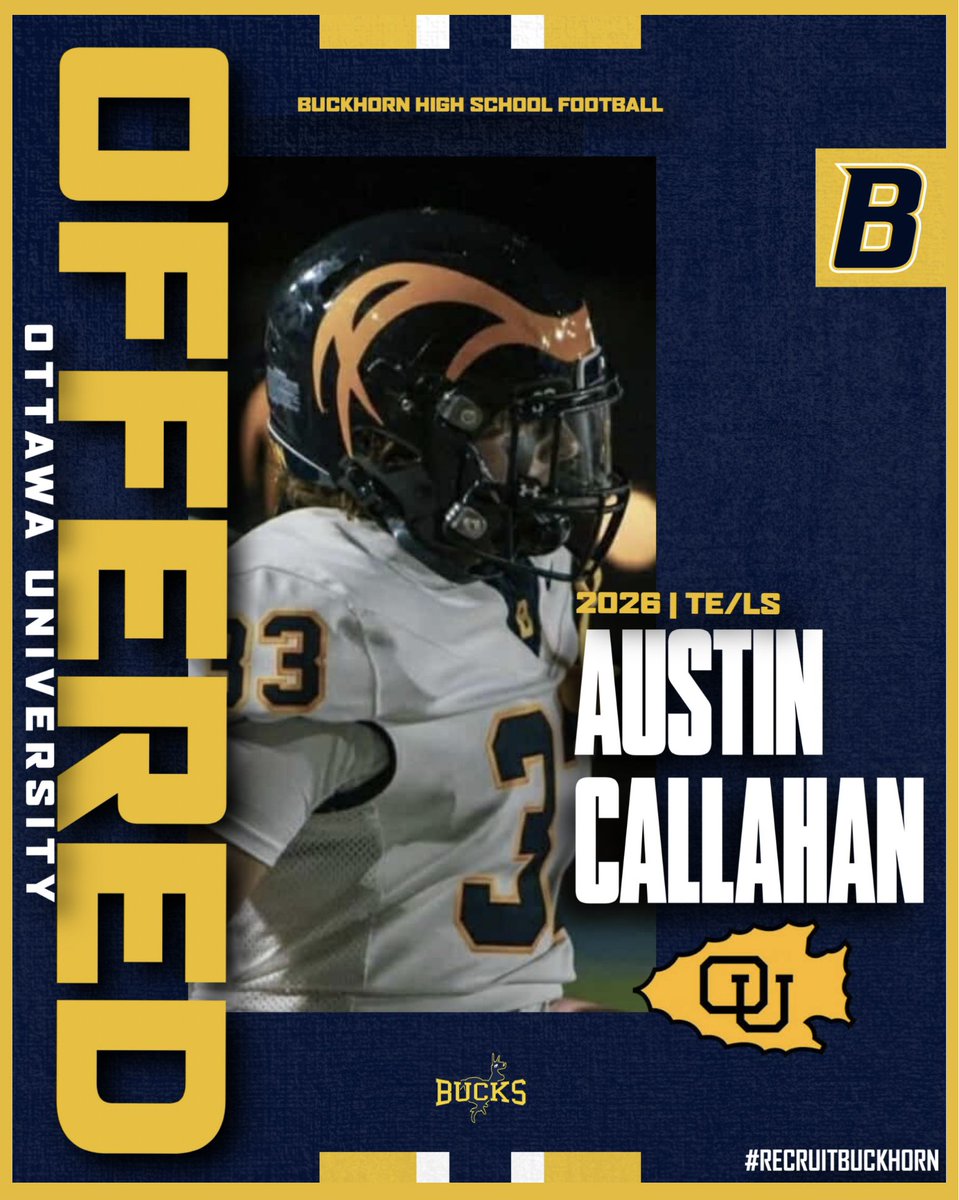 Congratulations to Austin Callahan on earning an offer from Ottawa University! 

#beELITE | <a href="/RecruitBuckhorn/">Buckhorn Football Recruiting</a>