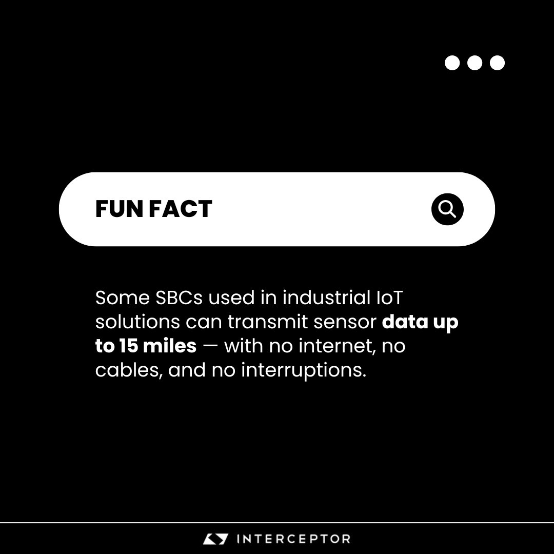 interceptorbybp's tweet photo. 🤔 Did you know? Some #industrialIoT #SBCs can send sensor data up to 15 miles... no internet, no cables. 

Thanks to #LoRaWAN + #meshnetworks, #remotecommunication just got a serious upgrade.

🌐 No Wi-Fi? No problem.
🧱 No infrastructure? Still connected. #InterceptorbyBP https://t.co/gNvhepXTZf