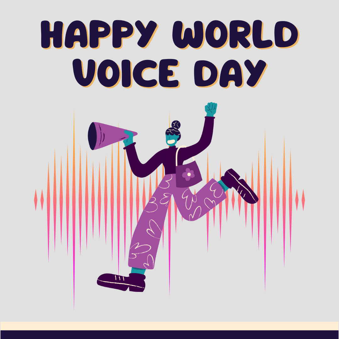 Today is World Voice Day! Your voice is more than sound — it’s identity, connection, and expression. Take care of it and let it be heard! 🎤💬