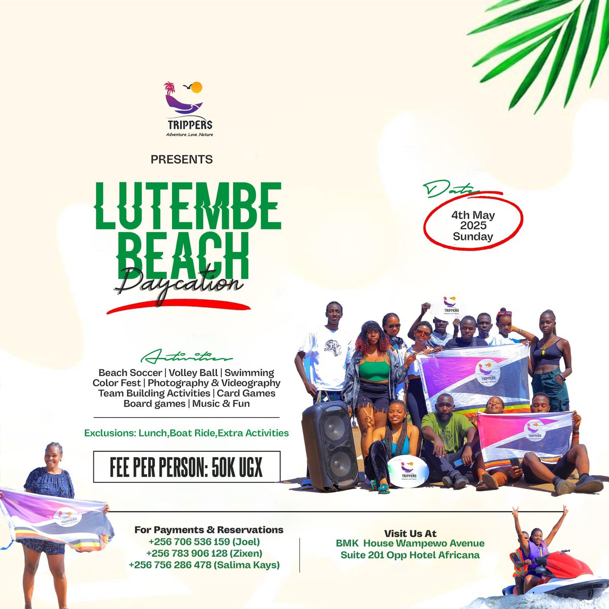 trippers_ug's tweet photo. Heading out to Lutembe Beach for a refreshing break!
Bookings are open 👍
Contact 0706536159 / 0771538912
Find us at BMK HOUSE suite 201 Hotel Africana 
#TrippersUg https://t.co/2ydkmOT7PX