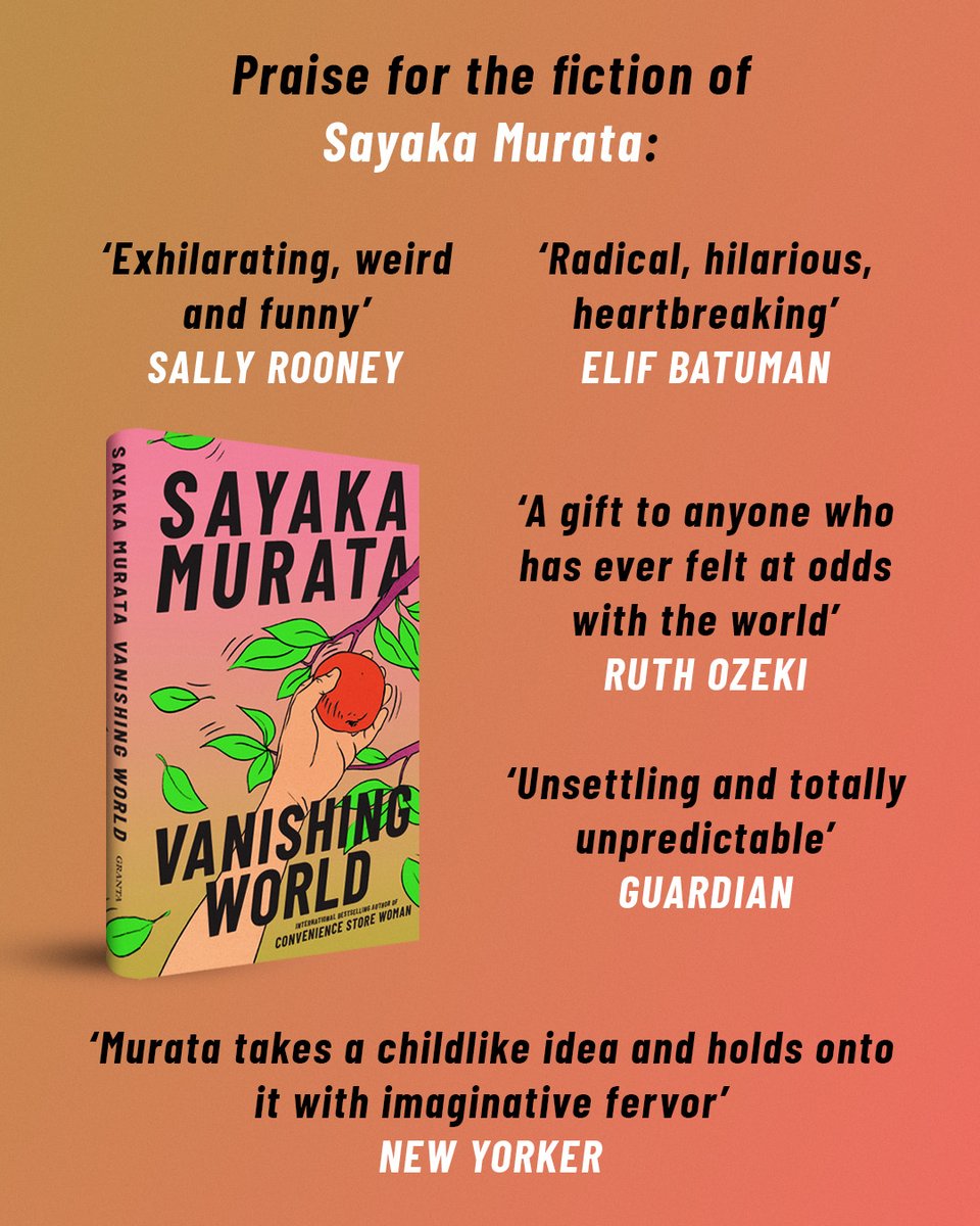 Granta Books (@grantabooks) on Twitter photo VANISHING WORLD by <a href="/sayakamurata/">村田沙耶香 Sayaka Murata</a> (tr. Ginny Tapley Takemori) publishes next week 🍎
Pre-order a limited signed edition from your local indie bookshop #vanishingworld VANISHING WORLD by <a href="/sayakamurata/">村田沙耶香 Sayaka Murata</a> (tr. Ginny Tapley Takemori) publishes next week 🍎
Pre-order a limited signed edition from your local indie bookshop #vanishingworld