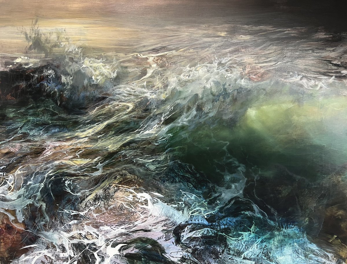 One of a series of large paintings based on the north west coast of Lewis, this is Eoropaidh 122cm x 152cm. Currently available from the studio here in Elphin.