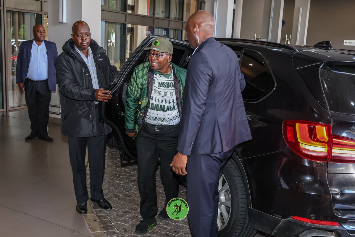 MKParliament's tweet photo. Today at a glance: Commander General H.E President Jacob Zuma, accompanied by the Head of the Presidency Commander Magasela Mzobe, met with Parliamentary leaders and Members, on Day 2 of the Parliamentary Caucus’ Strategic Session. 

#GwazaMkhontoGwaza #LGE2026 #FightOrSubmit #VivaMK #JikijelaMkhontoJikijela