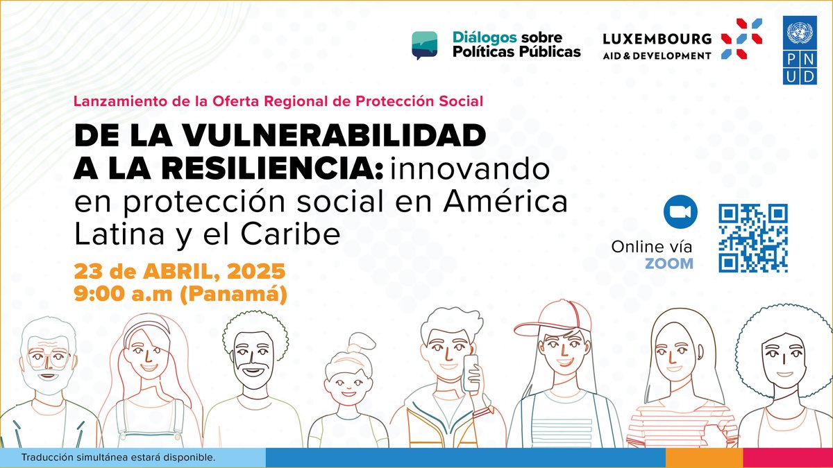 PNUDPanama's tweet image. 🎯 La protección social es clave para enfrentar desigualdades, choques económicos y el cambio climático en América Latina y el Caribe.
Únete a este #DiálogosPNUD para conocer soluciones innovadoras.
📆 23 de abril | 9:00 AM (Panamá)
🔗 Regístrate ya: go.undp.org/3VX