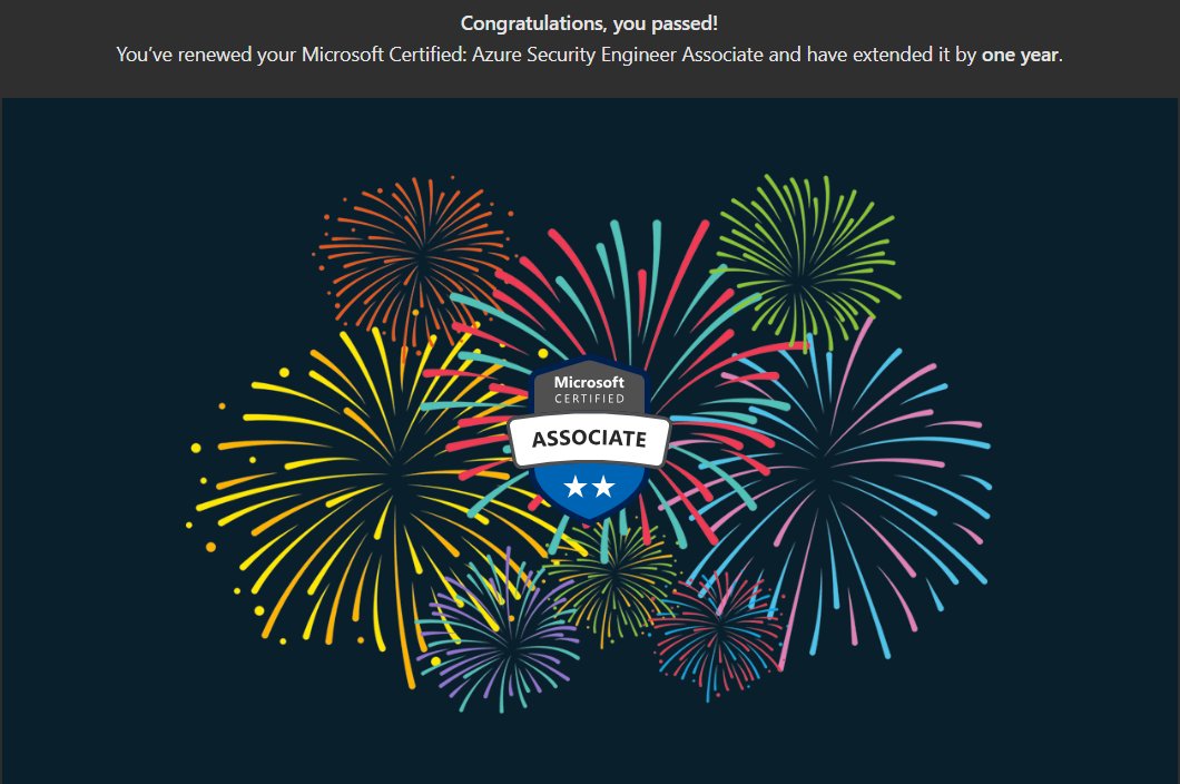 thomaskoorts's tweet photo. Happy to have renewed my Azure Security Engineer Associate certification for another year! #Microsoft #Security https://t.co/VVs5pXJ15A