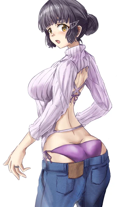衣替えで挑戦的な試着を目撃された妙高さん 
