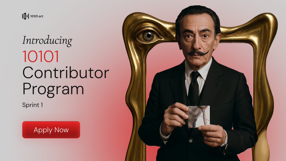 10101_art's tweet photo. 🚨 The https://t.co/P3FKZ0qrFQ Contributor Program is now live!

We’re opening the doors to a new wave of creators, community builders, and Web3 natives ready to help shape the future of art on-chain.

What’s in it for you?

• Complete tasks, share ideas, and earn up to 15,000+ ART Points
• Unlock USDT rewards as a top contributor
• Be part of one of Web3’s fastest-growing RWA movements

👉 Apply now: https://t.co/ZQBjD4qQxy
📅 Deadline to apply: April 24

It’s not just a role — it’s your chance to lead.

📄 Details: → https://t.co/tefCD2aPqE