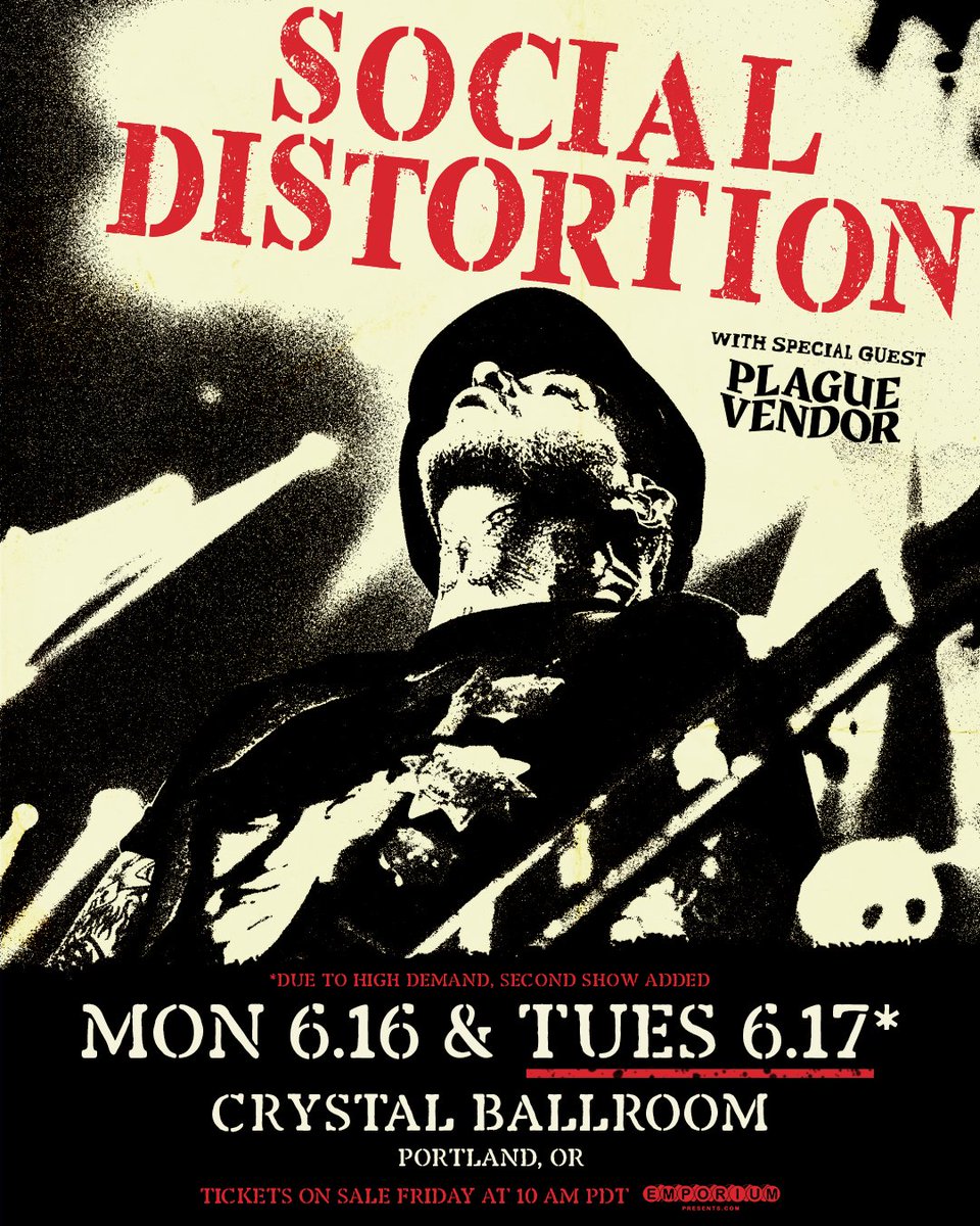 Emporium Presents (@emporiumlive) on Twitter photo JUST ANNOUNCED: <a href="/SocialD1/">Social Distortion</a> 🎸
📍Portland, OR - 6.16 & 6.17
#socialdistortion #socialdistortionfans #socialdistortionband #portlandlivemusic JUST ANNOUNCED: <a href="/SocialD1/">Social Distortion</a> 🎸
📍Portland, OR - 6.16 & 6.17
#socialdistortion #socialdistortionfans #socialdistortionband #portlandlivemusic