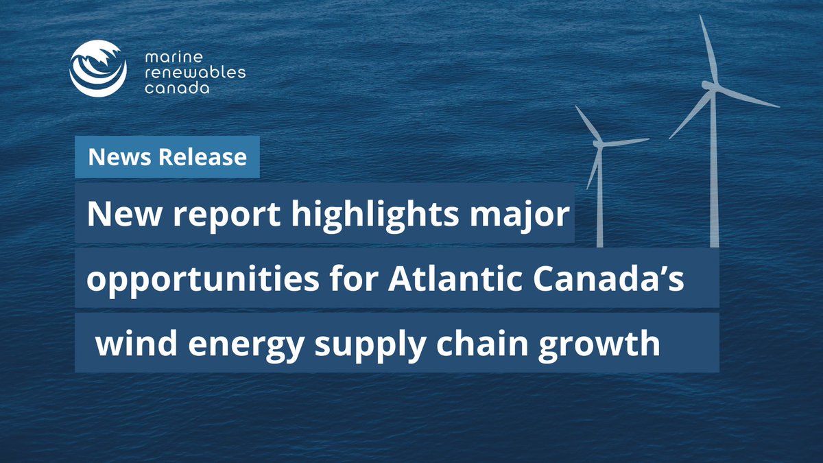 📢 New report highlights major opportunities for #AtlanticCanada’s wind energy supply chain growth.

With world-class #OffshoreWind and #OnshoreWind resources, a capable workforce, and Indigenous participation, the region has a strong foundation to grow its #WindEnergy supply