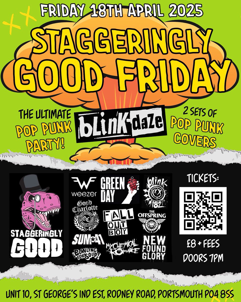 Join us at <a href="/StaggeringBeer/">StaggeringlyGoodBeer</a> Brewery in Portsmouth this Friday for the ultimate Pop Punk Party!! Get your ticket now at PopPunkParty.Eventbrite.com 🤘🏼
